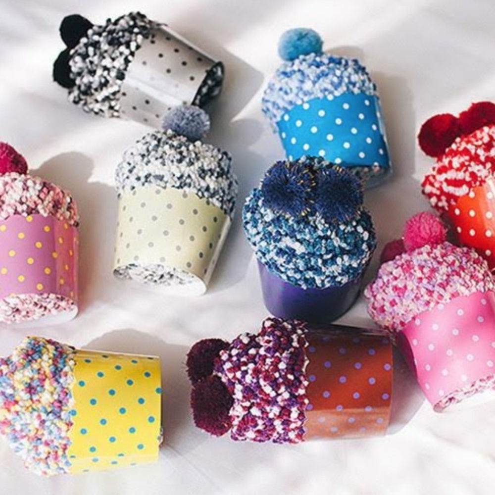Fully Assembled Cupcake Pom Pom Socks - Picture 2 of 3